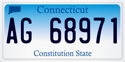 CT license plate AG68971
