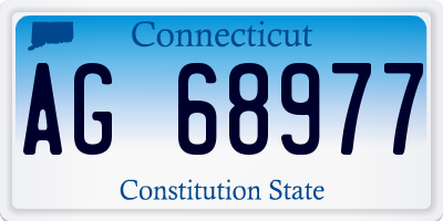 CT license plate AG68977