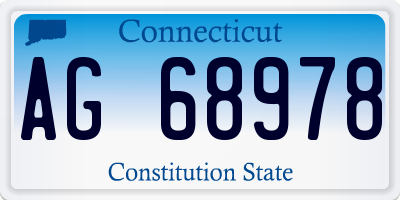 CT license plate AG68978