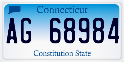 CT license plate AG68984