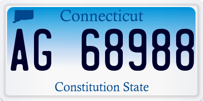 CT license plate AG68988