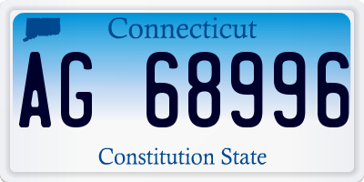 CT license plate AG68996