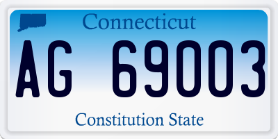 CT license plate AG69003