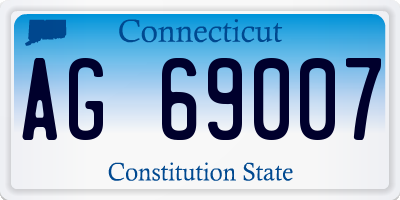CT license plate AG69007