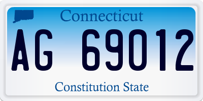 CT license plate AG69012