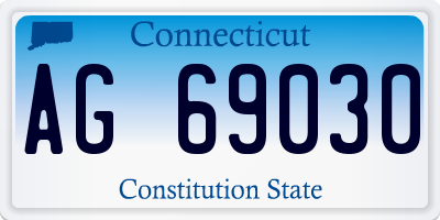 CT license plate AG69030