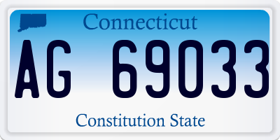 CT license plate AG69033