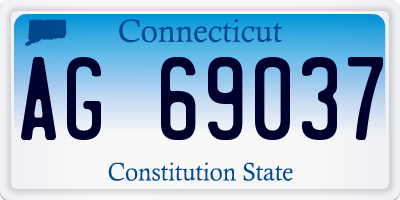 CT license plate AG69037