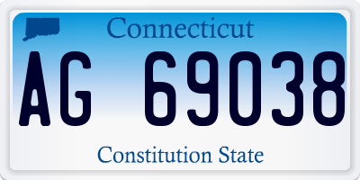 CT license plate AG69038