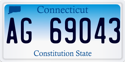 CT license plate AG69043
