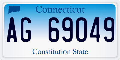 CT license plate AG69049