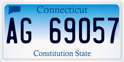 CT license plate AG69057
