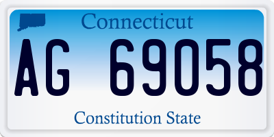 CT license plate AG69058