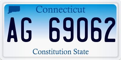 CT license plate AG69062