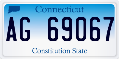 CT license plate AG69067