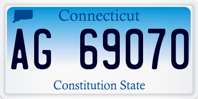 CT license plate AG69070