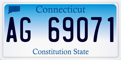 CT license plate AG69071