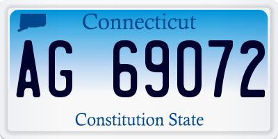 CT license plate AG69072