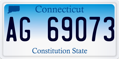 CT license plate AG69073