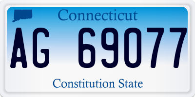 CT license plate AG69077