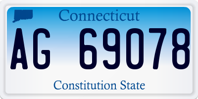 CT license plate AG69078