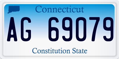 CT license plate AG69079