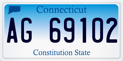 CT license plate AG69102