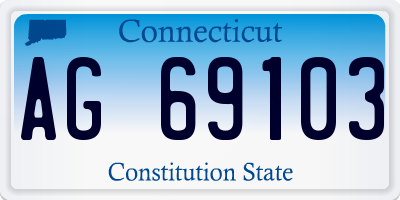 CT license plate AG69103