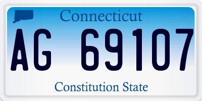 CT license plate AG69107
