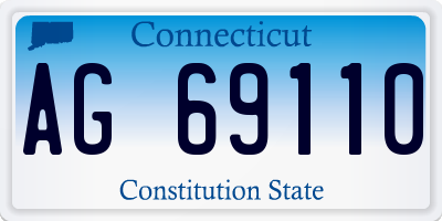 CT license plate AG69110