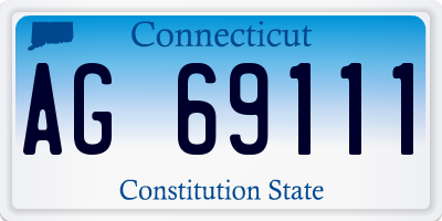 CT license plate AG69111
