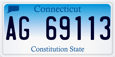 CT license plate AG69113