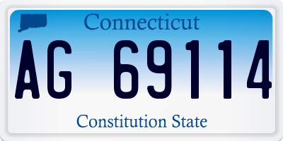 CT license plate AG69114