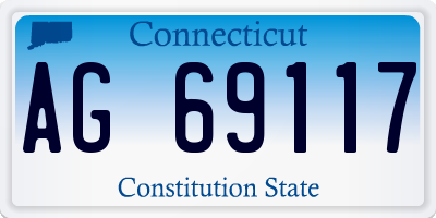 CT license plate AG69117