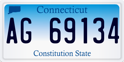 CT license plate AG69134