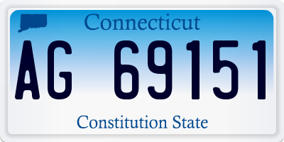 CT license plate AG69151