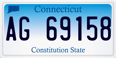 CT license plate AG69158