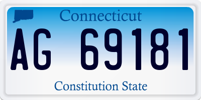CT license plate AG69181