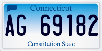 CT license plate AG69182