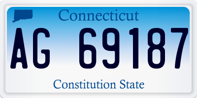CT license plate AG69187