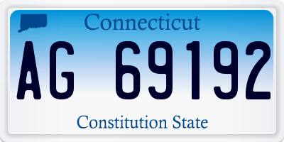 CT license plate AG69192