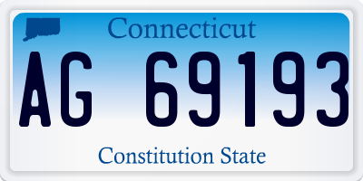 CT license plate AG69193