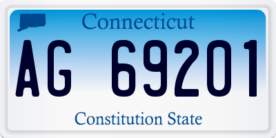 CT license plate AG69201