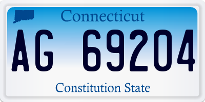 CT license plate AG69204