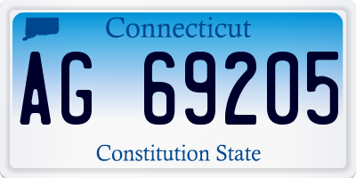 CT license plate AG69205
