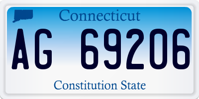 CT license plate AG69206