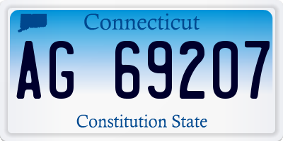 CT license plate AG69207