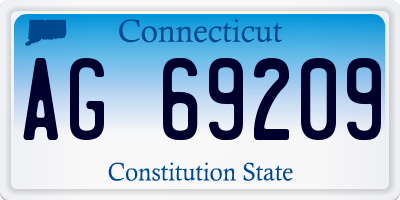 CT license plate AG69209