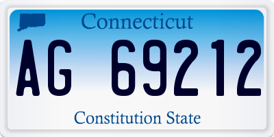CT license plate AG69212