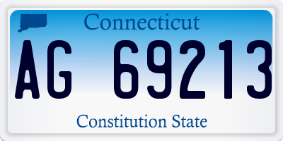 CT license plate AG69213
